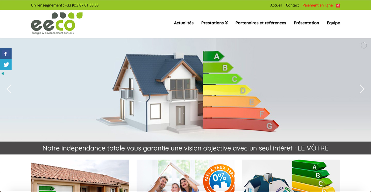 Site internet Eeco Conseil par Déclic Communication