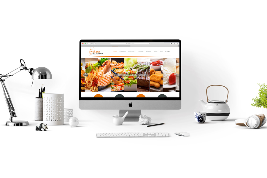 un chef au bureau site internet