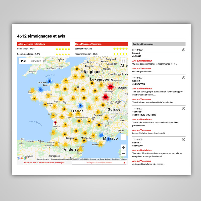 carte des avis Viessmann