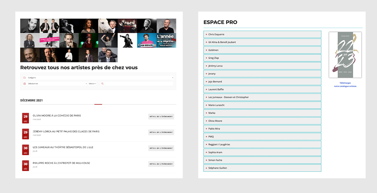 Programmation d'espace pro et d'agenda