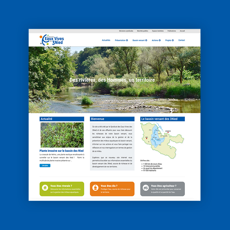site web Syndicat des eaux vives des 3 Nieds